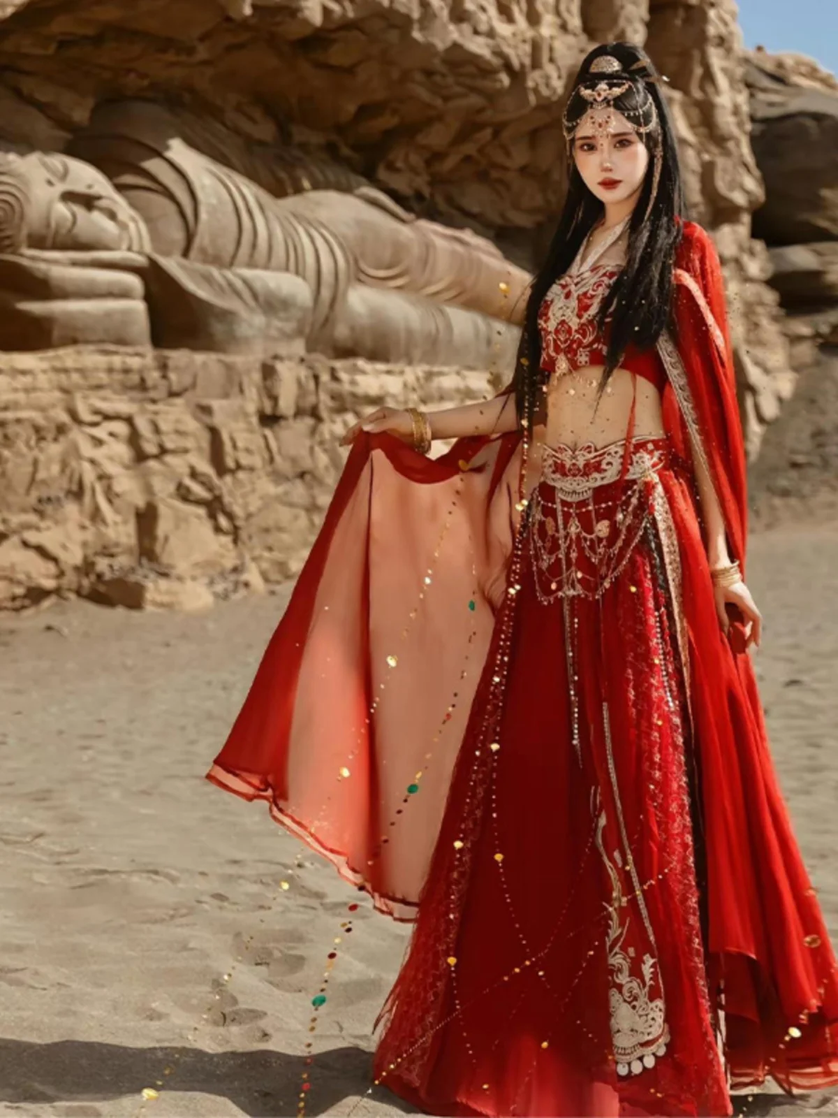 Dunhuang Kweichow Moutai Exotic Style Hanfu Western Desert Improved Han Elements Trip Shoot National Clothing