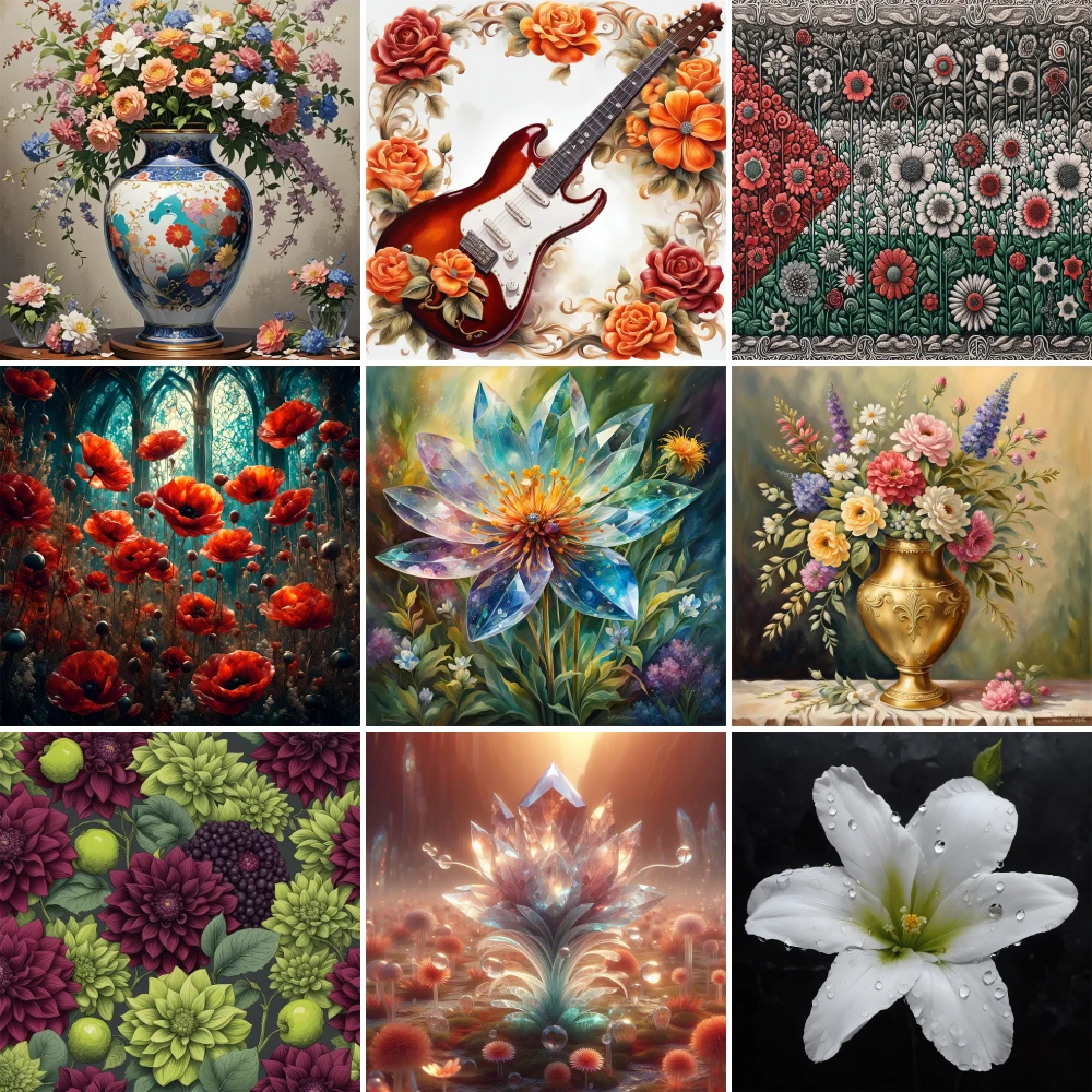 Flowers Chrysanthemum Poppy Paint By Numbers 20x30 DIY Crafts Supplies For Adults Wall Art Mother's Gift Free Shipping 2023 NEW