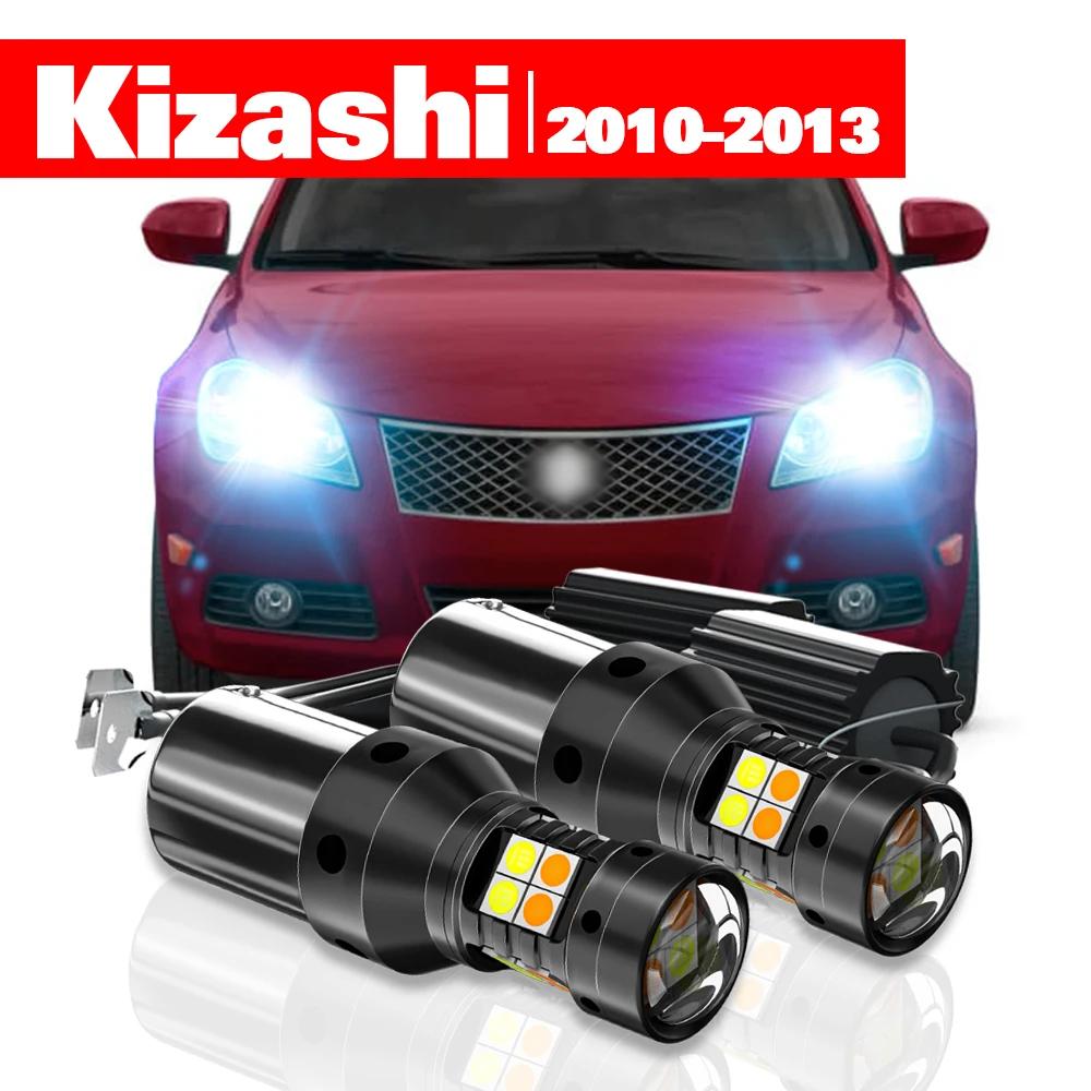 Für Suzuki Kizashi 2010-2013 2 stücke LED Dual Modus Blinker + Tagfahrlicht DRL 2011 2012 zubehör