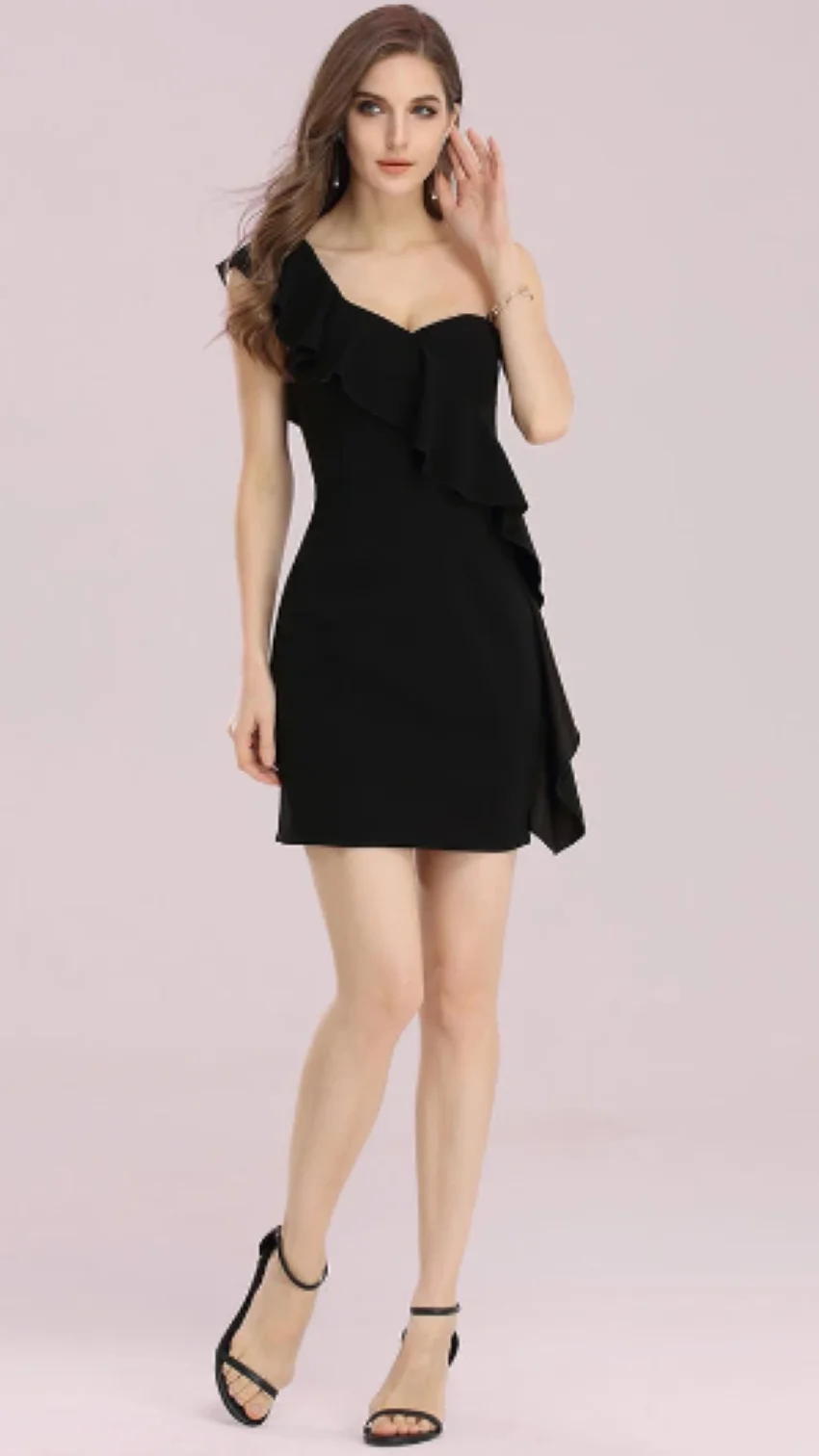 OthrayOne-vestido De cóctel De hombro plisado para fiesta, Vestidos De Gala hechos a medida, Vestidos cortos formales negros De regreso a casa, escote corazón