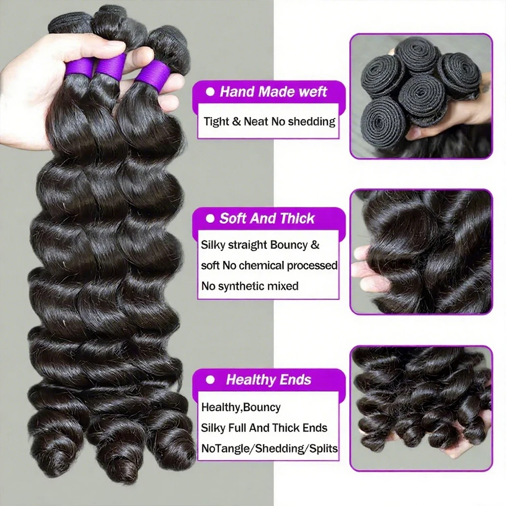 8-40 pollici fasci di onde sciolte fasci di tessuto brasiliano dei capelli umani 1/3/4 pacchi affare estensioni dei capelli umani di alta qualità Wholeasle