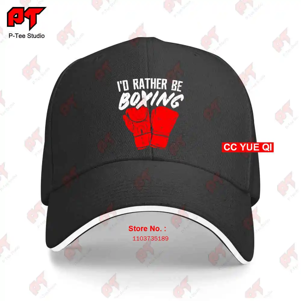 Id Rather Be Boxing Graphic Statement With Boxing Gloves Baseball Caps Truck Cap 67TH