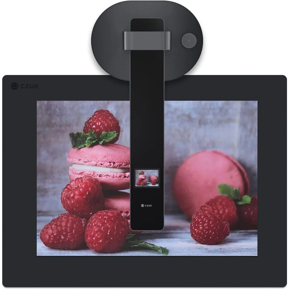 Portable Book Scanner, A3 Document Scanner, Auto-Flatten & Fingerprint Removal Technologies, Multi-Language OCR, 90° Foldable,