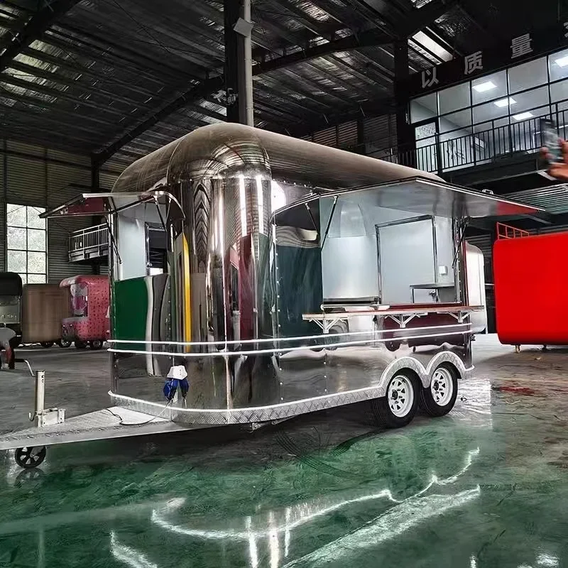 Customized CE Certificate Mobile Fast Food Van Coffee Carts Food Trailer For Sale China Ice Cream Pizza Truck Catering