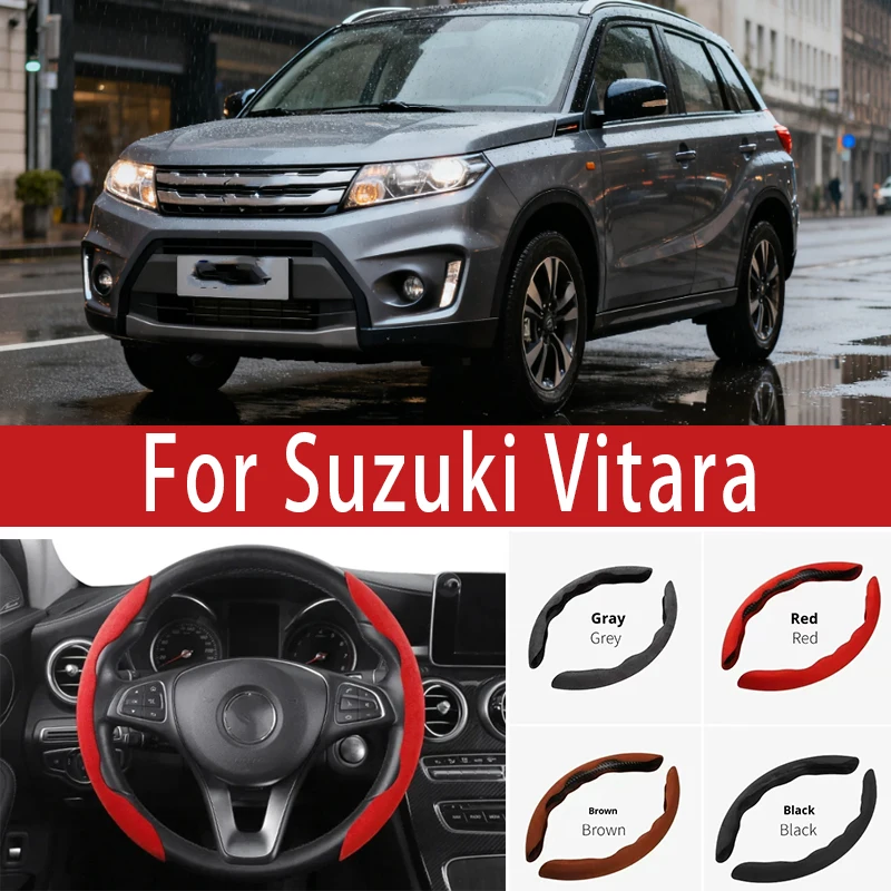 

For Suzuki Vitara Car Steering Wheel Cover 38CM Anti-Slip Suede Steering Wheel Cover Auto Decoration Accessory