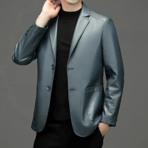 الرجال الجلود الأصلية الأغنام الفراء سترة عارضة صغيرة عالية الجودة الخريف والشتاء الجديد أفضل 10 معاطف شتوية من جلد الغنم للرجال مبيعا - No9