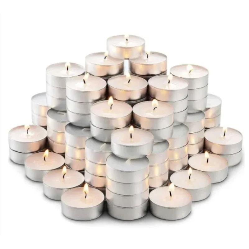 50 Paraffin Chaud Candles With Bracket Decorative Valentine's Day Floating Wedding Aluminum