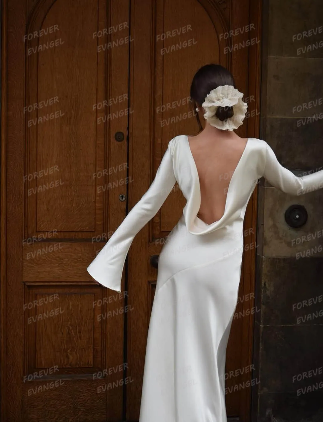 Urocze, proste suknie ślubne 2026, damskie suknie ślubne typu syrena z długim rękawem, formalne suknie bez pleców, Vestidos De Novia, szyte na miarę na przyjęcie.