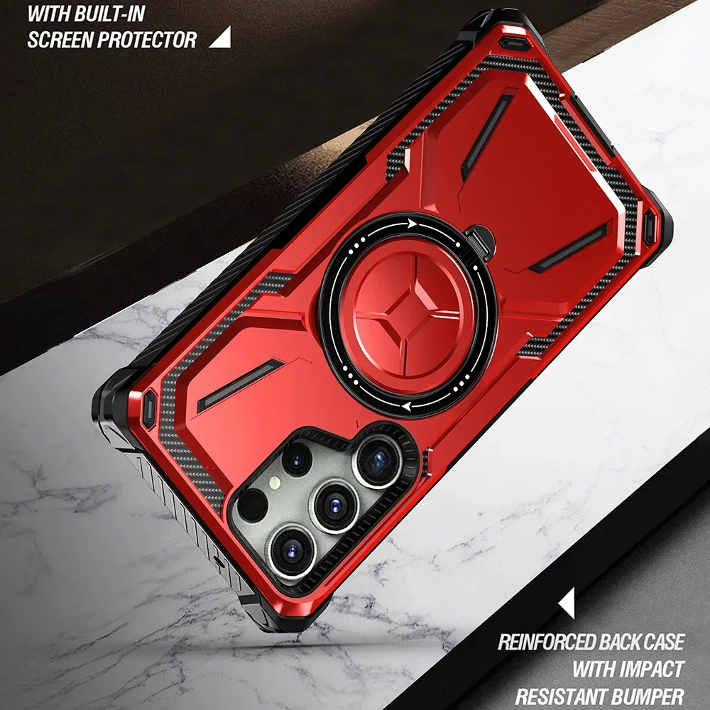 حافظة متينة لكامل الجسم لهاتف سامسونج S24 S23 Ultra حافظة مدرعة حامل مغناطيسي غطاء شحن لاسلكي لهاتف جالاكسي S23 S22 S21 Plus Capa #4