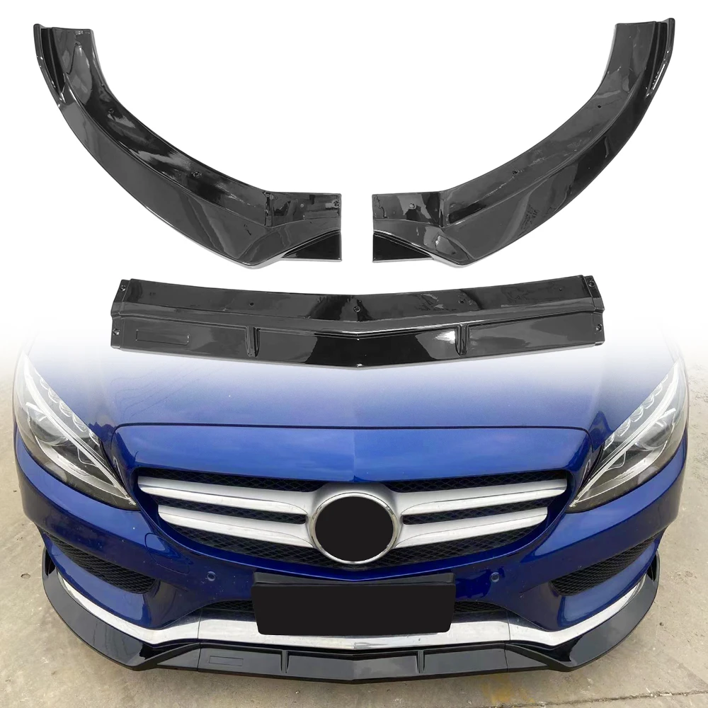 

Front Bumper Splitter Lip Blade Chin Spoiler For Mercedes Benz W205 S205 C205 A205 C-Class 2015-2018 AMG-Line / Avangarde-Line