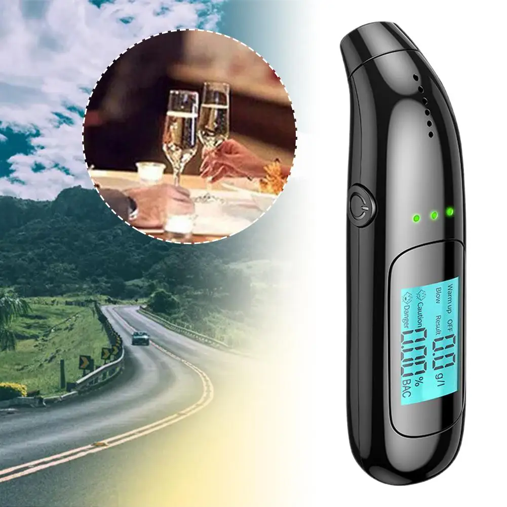 Testador de álcool sem contato portátil com led digital bafômetro testador ferramenta de precisão de diagnóstico alcoômetro disp v6m4
