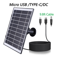 30W Solar Panel for EufyCam/Wyze Security Camera IP65 Waterproof Solar Cell Systems Wall Mount With 9.8ft Charging Cable,1Pack