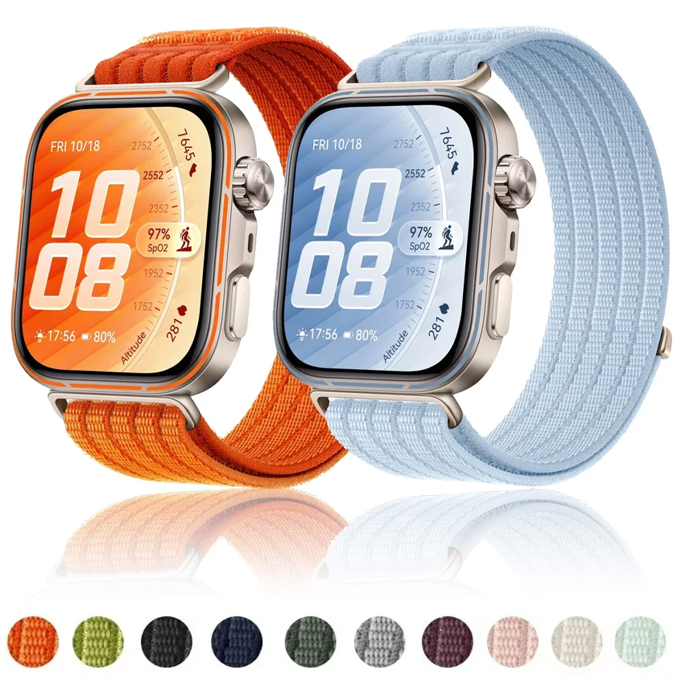 Offizielles 1:1 Nylon-Schlaufenarmband für Huawei Watch Fit 5 Pro 4 Pro Sport, atmungsaktives Armband für Huawei Watch 5/4/3 Smartwatch