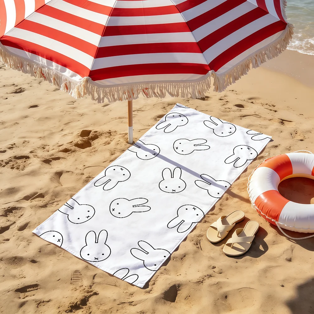 Cartoon Bunny Rabbit Cute M-Miffy n-nijntje soft Dry Beach Towels Trip Towel swim Summer Holiday Vacation bathing Pool Camp Gift