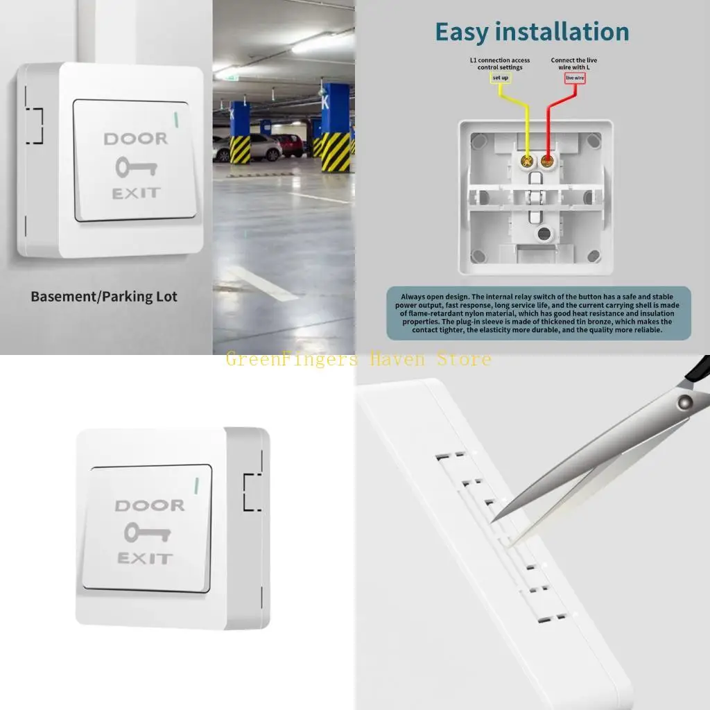 F68D Without Junctions Box Required Exit Switches Easy Surfaces Mount Sturdy Insulated Plastic for Door Security Systems