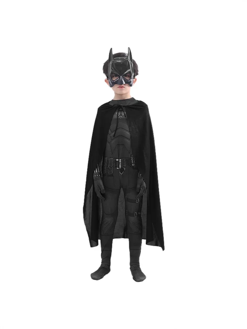 Adult Bat Super Hero Costume Men Bat Mask Knight Cosplay Jumpsuit With Cape Outfit for Halloween Party Bodysuit - view 5