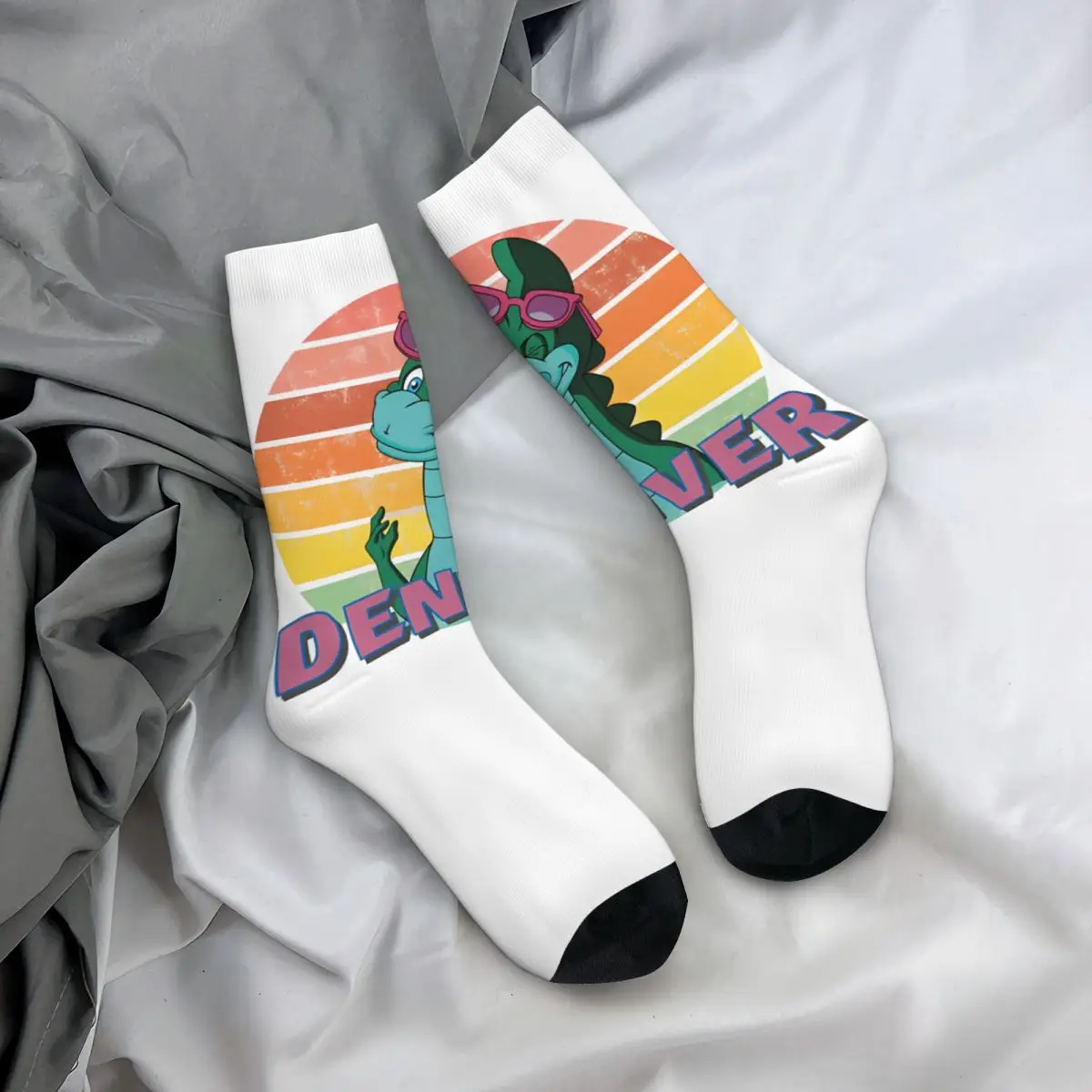 Chaussettes de compression rétro sans couture pour hommes, hip hop, mignon, elin, unisexe, D-Denver, le dernier dinosaure, Harajuku, imprimé