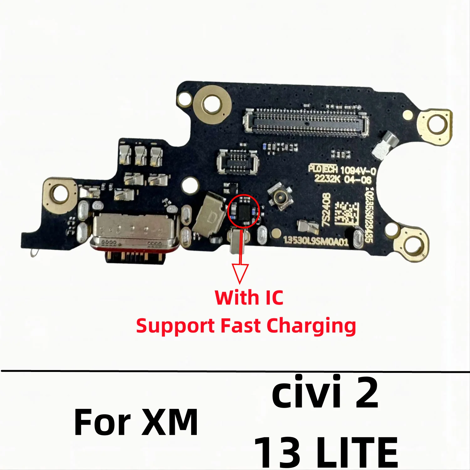 Cargador USB para Xiaomi 13 Lite, placa de conector Dock, puerto de carga, Cable flexible, piezas de repuesto