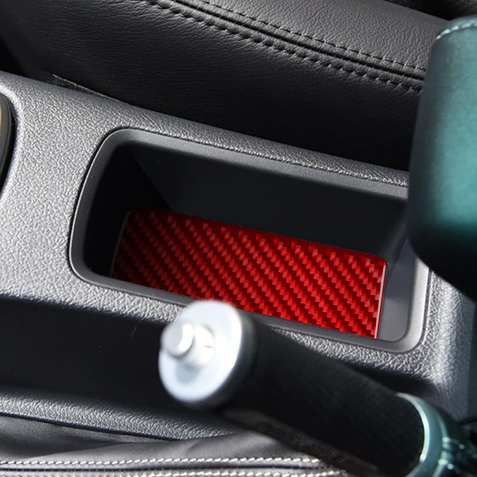 For Toyota Hilux 2015—2021 Real Carbon Fiber Console Gears Shifter Storage Box Panel Car Interior Accessories Trim Sticker - view 5
