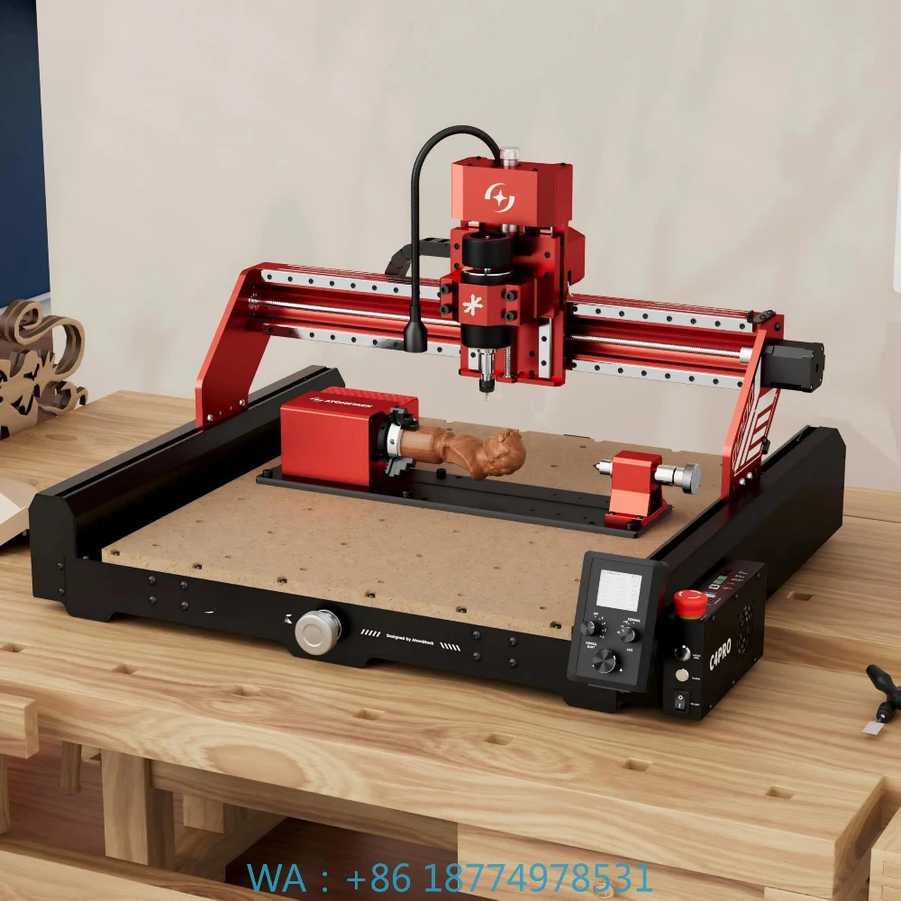 4th Axis Rotary 3D Relief Carving for Glass Pcb Metal CNC Milling Machine C4 Pro 200w with SP1 500W Spindle RC1