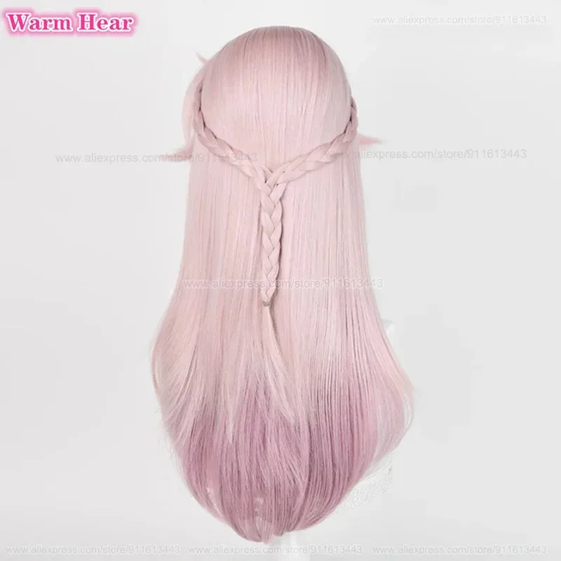 Jiao Qiu Synthetic Wig Anime HSR Long 68cm Pink Gradient Cosplay Anime Wig Jiaoqiu Heat Resistant Hair Halloween Wigs + Wig Cap