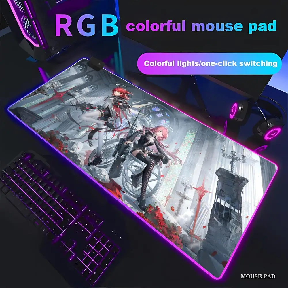 

Arknights Gabinete Mouse Pad RGB Gaming Mouse Pad HD Gamer Large LED Light XXL MousePads PC Computer pad Non-slip