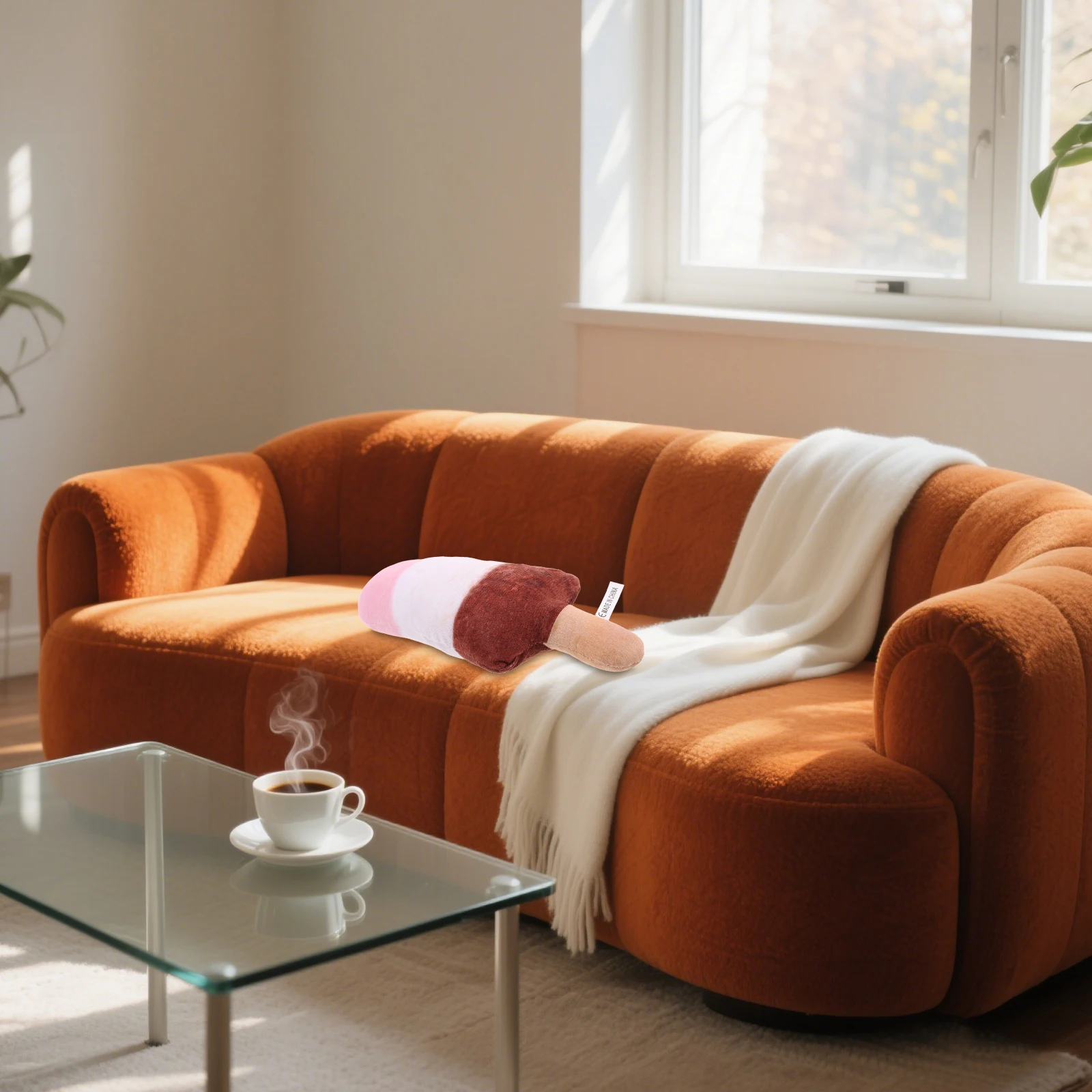 

Cream Shaped Pillow Realistic Decorative Cushion for Home Kids Themed Spaces Window Display Ice Cream Pillow