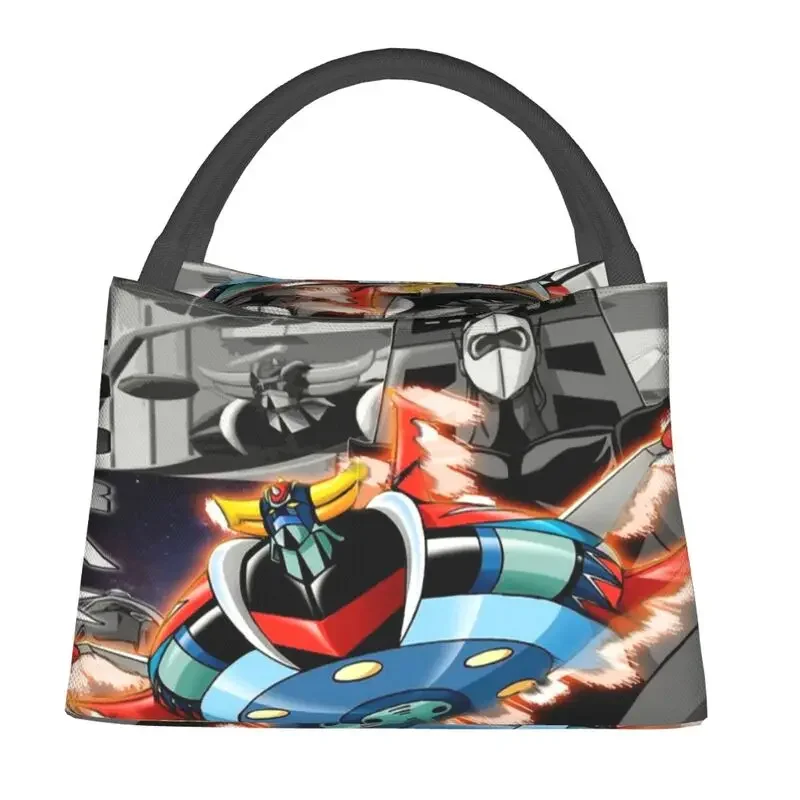 Goldrake Goldorak Anime Mazinger Z Resuable Lunch Boxes for Women Multifunction UFO Robot Grendizer Food Insulated Lunch Bag