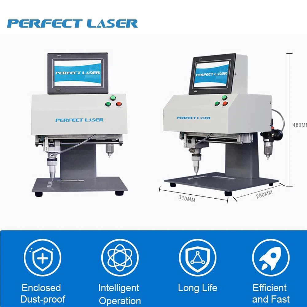 

Perfect Laser LCD Touch Screen Desktop Steel Nameplate Dot Peen Marking Machine