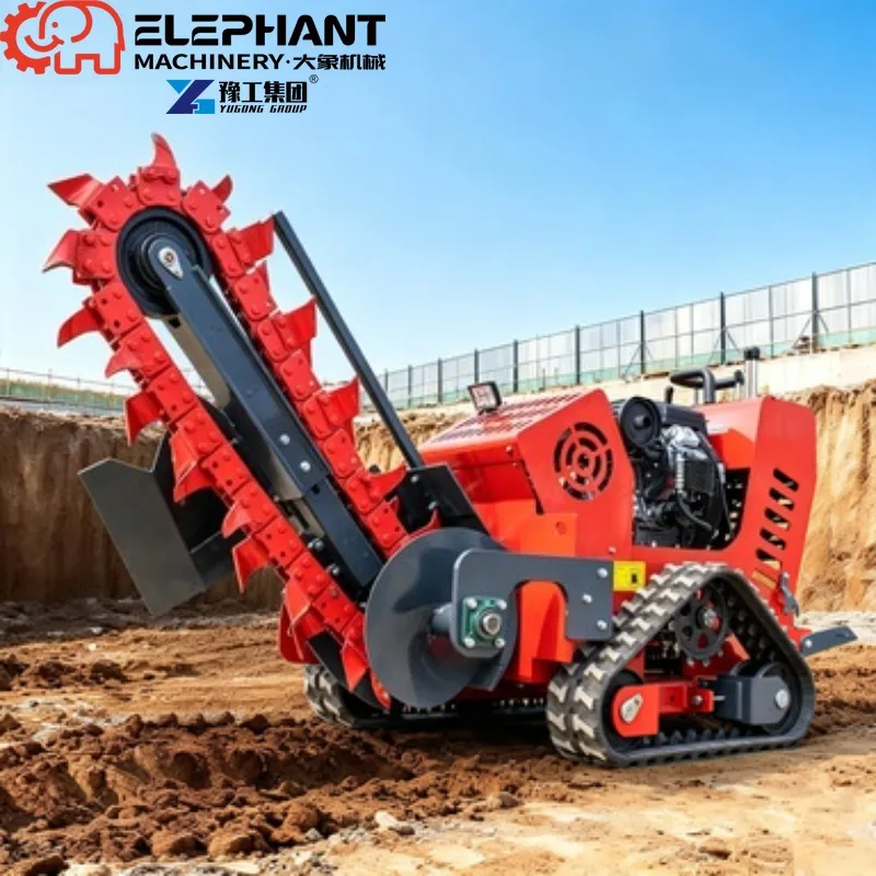 Walk Behind Chain Trencher, Portable 20HP Chain Type Trencher For Farm Irrigation Pipeline Installation