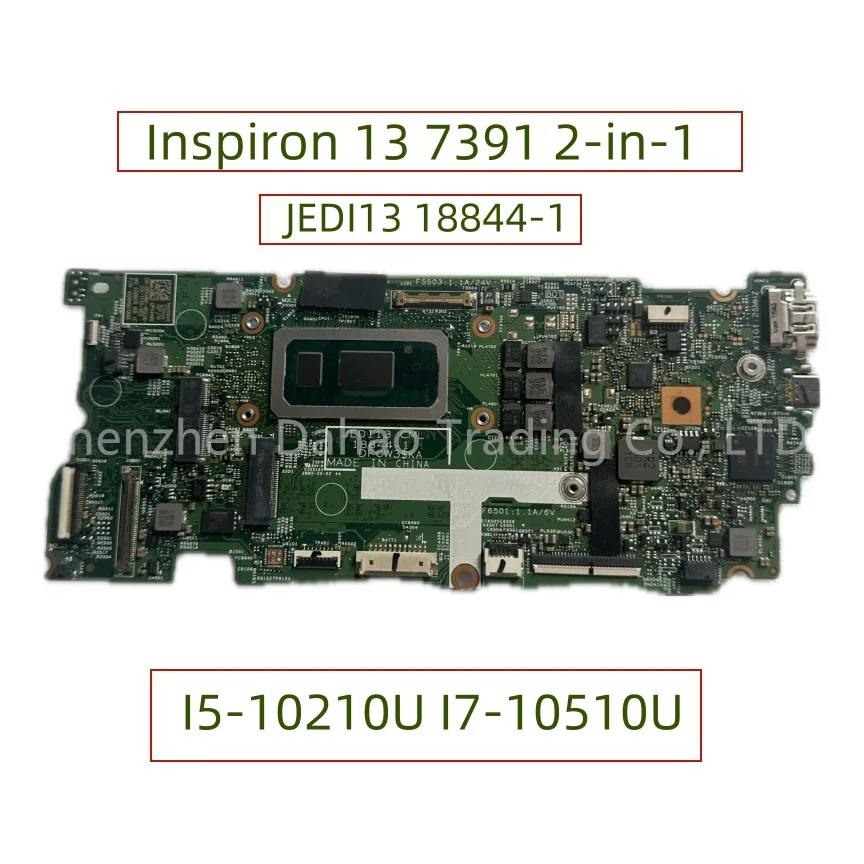 JEDI13 18844-1 For Dell Inspiron 13 7391 2-in-1 Laptop Motherboard With Core I5-10210U I7-10510U 8GB-RAM UMA CN-0PKNWK 0PKNWK