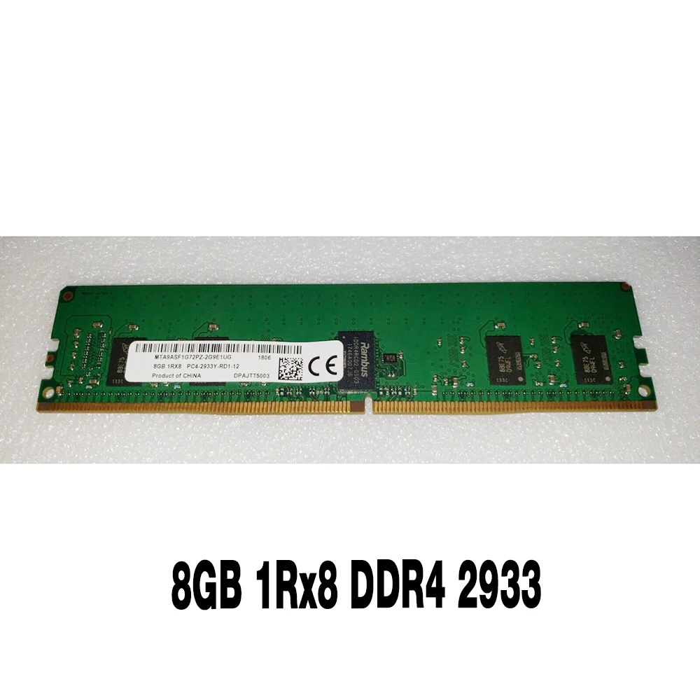 1PCS RAM 8G  PC4-2933Y REG For MT Server Memory MTA9ASF1G72PZ-2G9E1 8GB 1Rx8 DDR4 2933