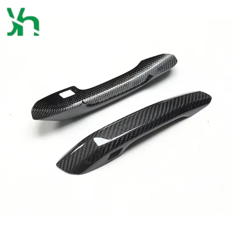 لأودي A4 A5 Q5 2017 غطاء مقبض السيارة الخارجي من ألياف الكربون الجافة #6