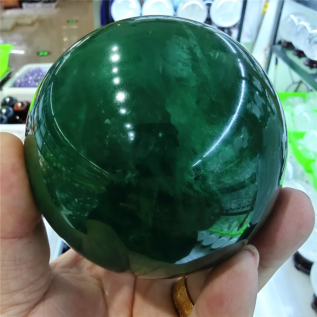8-11CM 1-3KG Natural Green Fluorite Crystal Large Size Ball Apartment Decorative Healing Stones Sphere Ornament New Supply