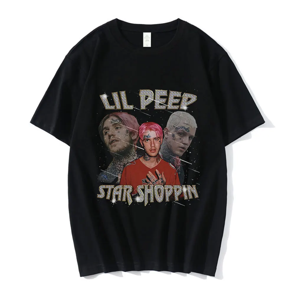 Rapper Lil Peep Graphic T-shirt Men Women Fashion Vintage Hip Hop T Shirt Couples Casual Cotton Oversized Short Sleeve T-Shirts