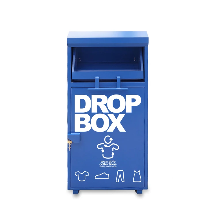 

Factory OEM ODM Outdoor Park Street Recycling Bin Textile Donation Bins Metal Clothing Donation Box