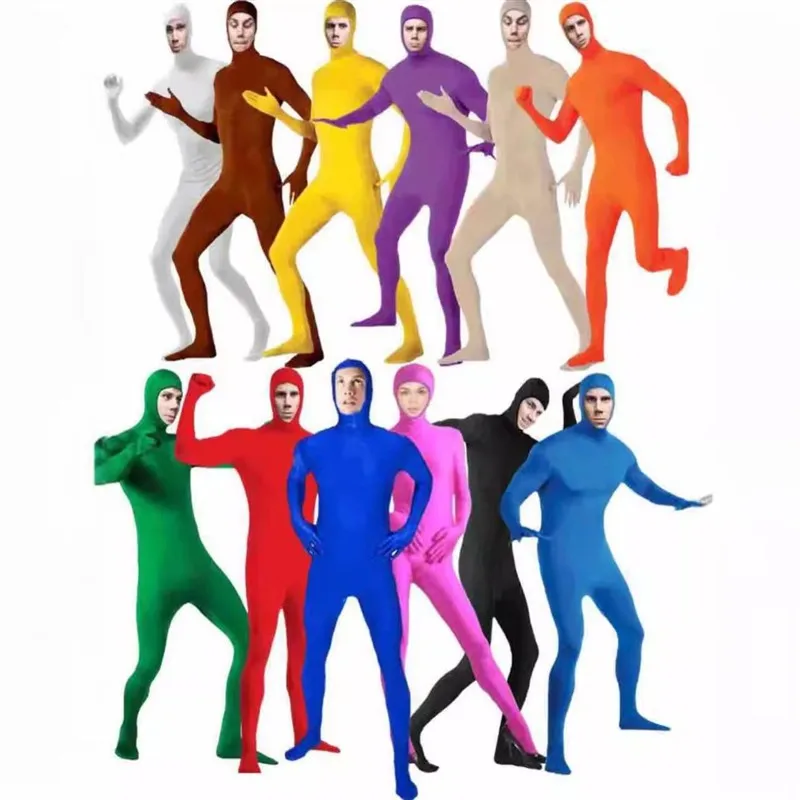 

Invisible Ninja Suit Adult Tight Body Suit Stage Performance Costume Black Clothes Hidden Person Halloween Performance Clothes