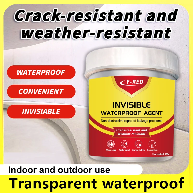 50g/450g One-Brush Leak Stop Transparent Waterproof Agent Super Strong Water-Based Sealant for Bathroom Roof Tile Wall Brick