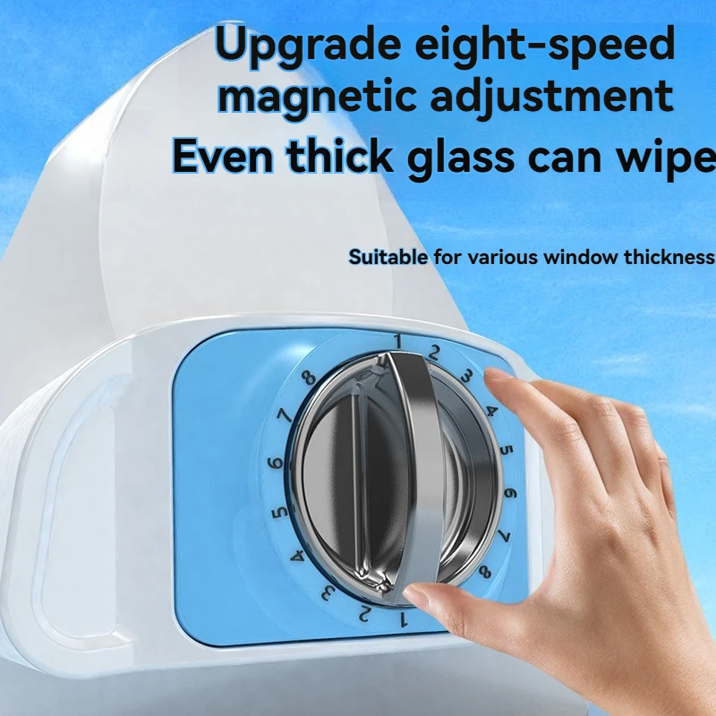Adjustable Strong Magnetic Glass Scraper, Double‑Sided Scrubbing High‑Altitude Double‑Layer Window Cleaning Wiper