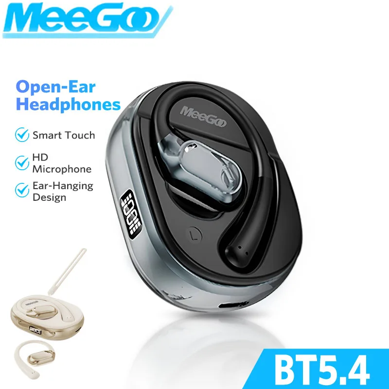 

MeeGoo Wireless Bluetooth Headset 3D Surround Open OWS Earbuds Hanging Sports Earphones Noise Reduction Headphone with digital
