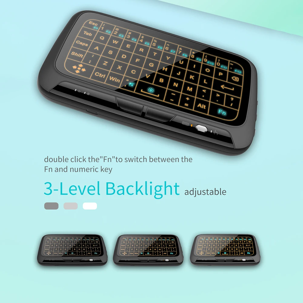 H18 Wireless Keyboard Recharge Backlight Suitable for TV Box Computer PC 2.4G Receiver Mini Keyboard