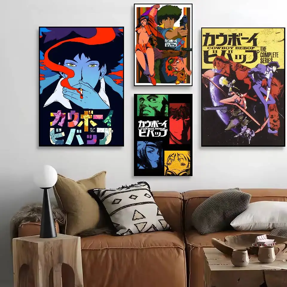 ملصق فيلم C-Cowboy Bebop عالي الدقة جدار لاصق مقاوم للماء لغرفة المعيشة المنزلية وغرفة النوم والديكور الجمالي