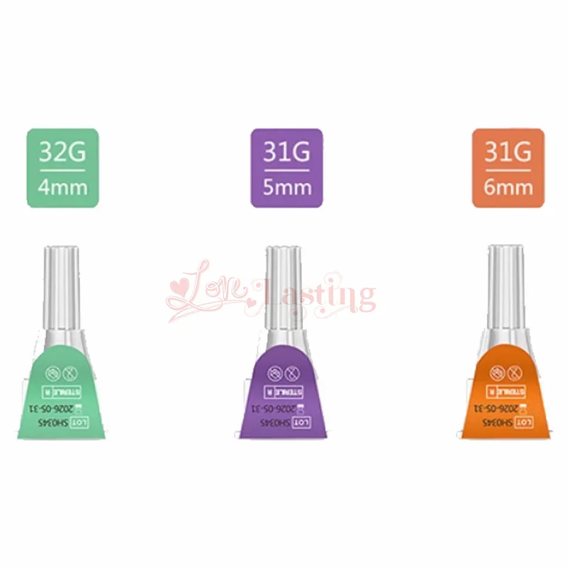 32 جرام × 4 مللي متر 5 مللي متر 6 مللي متر المحاقن غير المؤلمة الرعاية الصحية حقن القلم إبرة استخدام واحد الوشم الإبر 0.23x4 مللي متر