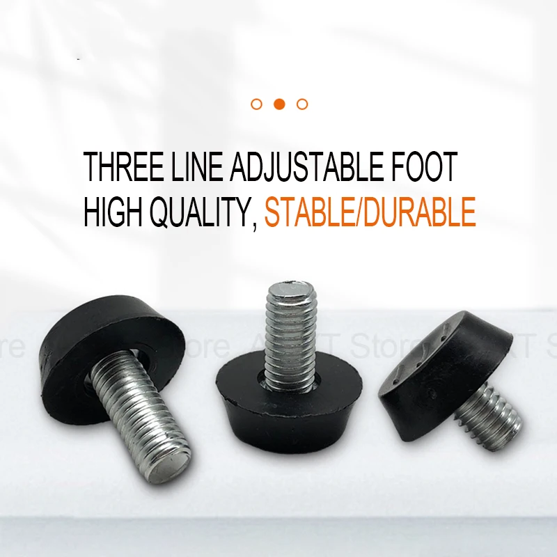 M6 M8 Bottom Three Line Anti Slip Adjustable Foot Cabinet Table Leg Height Adjustable Foot Pad Furniture Accessories Black/white