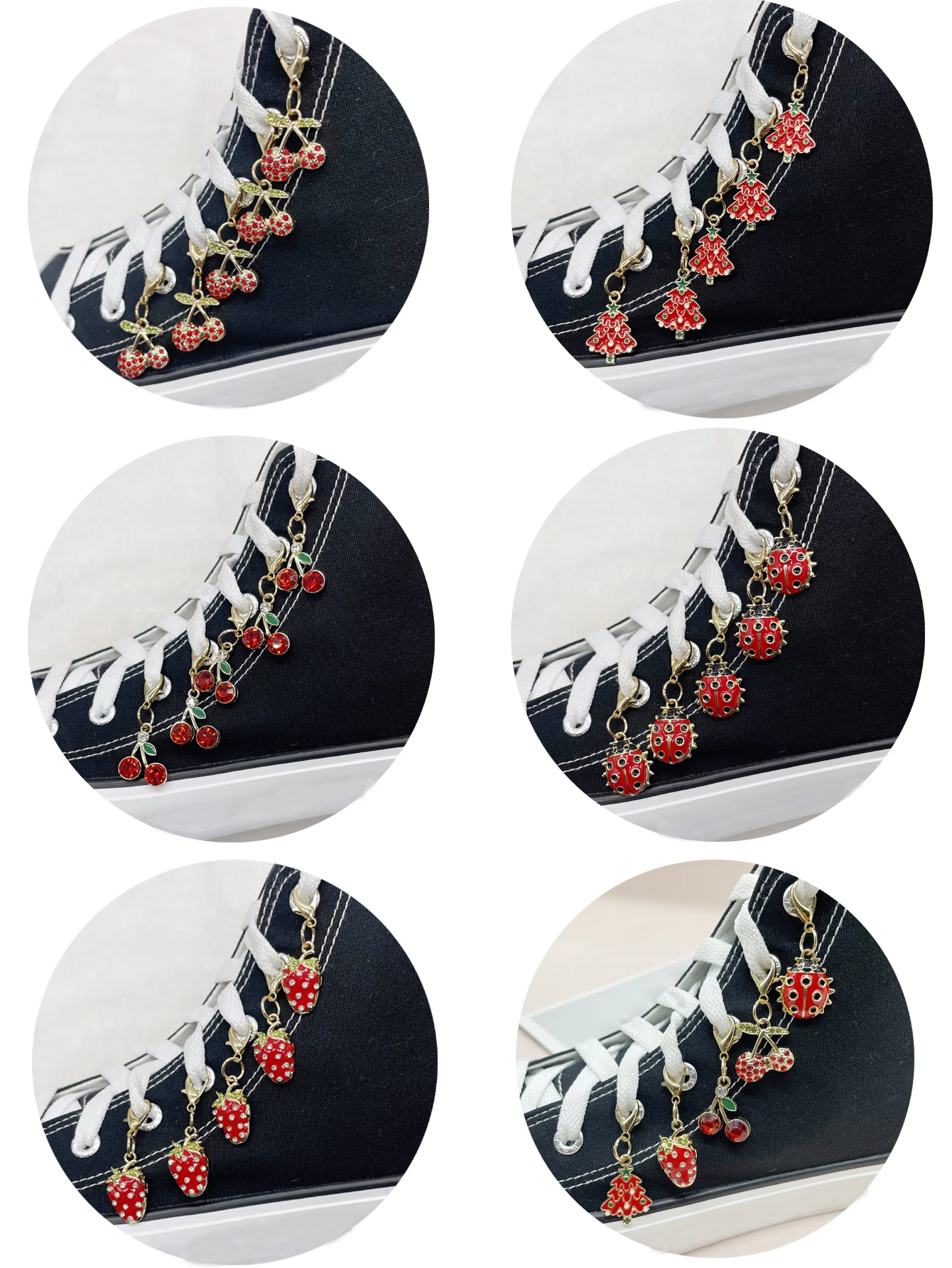 5PCS Erdbeeren Schuh Charms Kirsche Schuhe Dekorationen DIY Marienkäfer Schuh Anhänger Zubehör Mutlifunctional Baum Schuh Clips – Detail 7