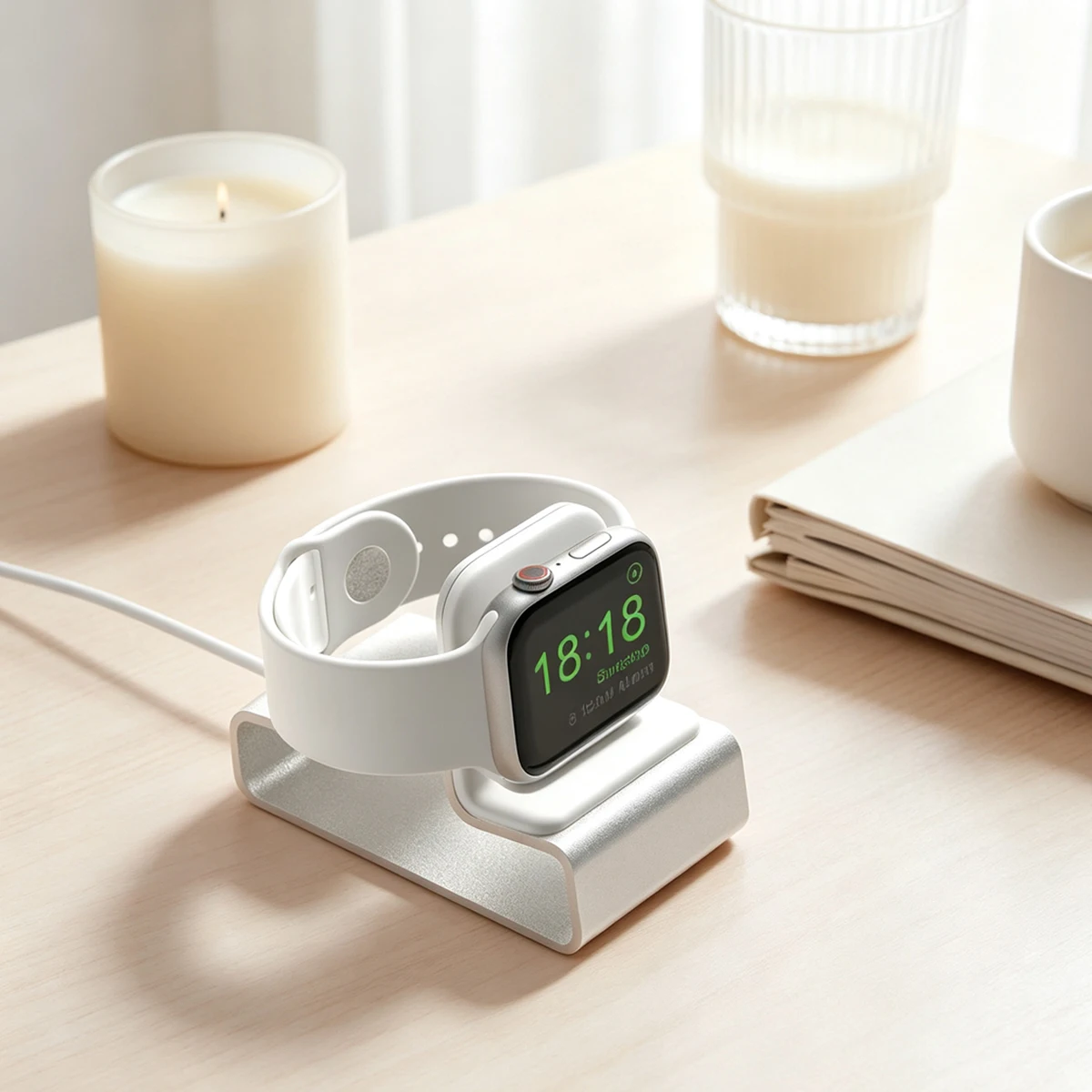 Aluminum Charger Stand for Apple Watch Ultra 1 2/9/8/7/6/5/4/3/2/AirPods Dock Station Silicon Desktop Charging Holder Nightstand view 6