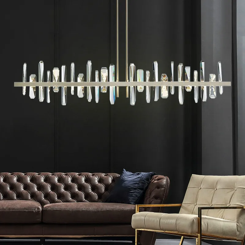 Nordic luxury living room crystal chandelier decoration indoor bedroom LED chandelier bar loft chandelier lighting
