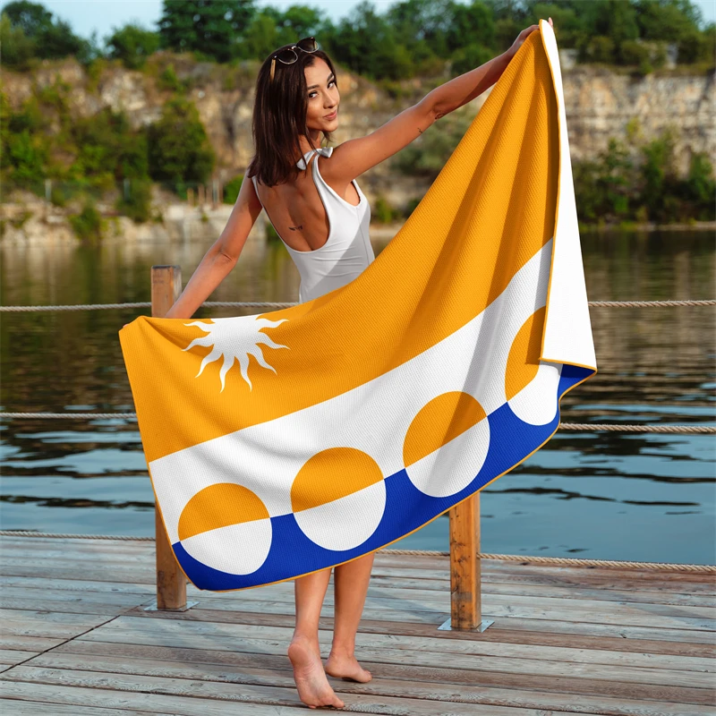 Gaslight Gatekeep Girlboss Banffshire Scotland Waffle Beach Towel 150cm x 75cm