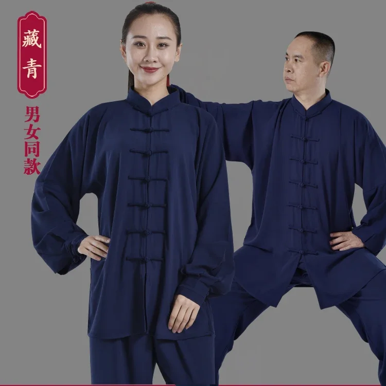 

2Pcs/Set Unisex Kung Fu Clothing Suit Practice Button Placket Shirt Loose Chinese Traditional Tai Chi Suit Uniform Top + Pants