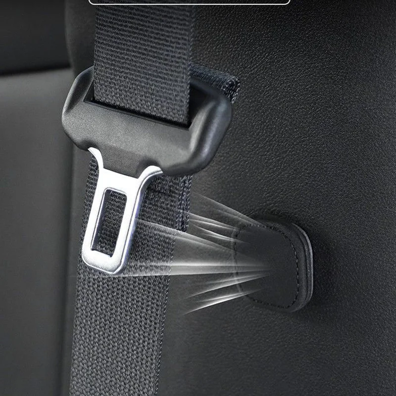 Suede Magnetic Suction Car Seat Belt Fixing Clips Auto Belt Holder Stabilizer Fastener Adjustable Clip Seatbelt Stopper image 4
